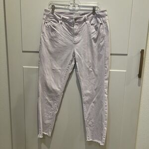 J Jill Women's Sz 12‎ Authentic Fit Slim Ankle Lavender Denim Jeans Cut-off